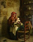 Edouard Frere Canvas Paintings - Feeding Time